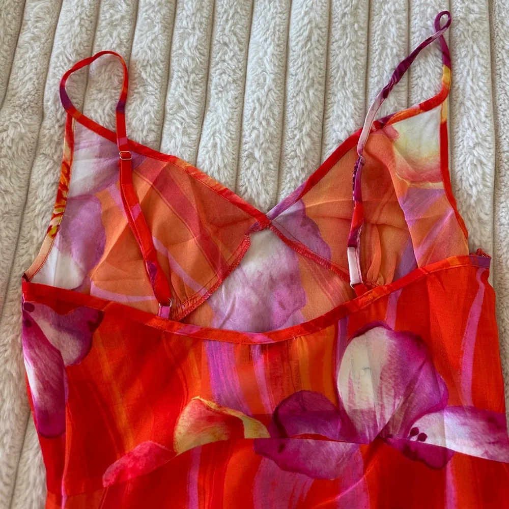 NWT Blackbough Bridget Sheer Sun Dress - Spritz - Asymmetrical Ruffled Slip - Picture 14 of 17